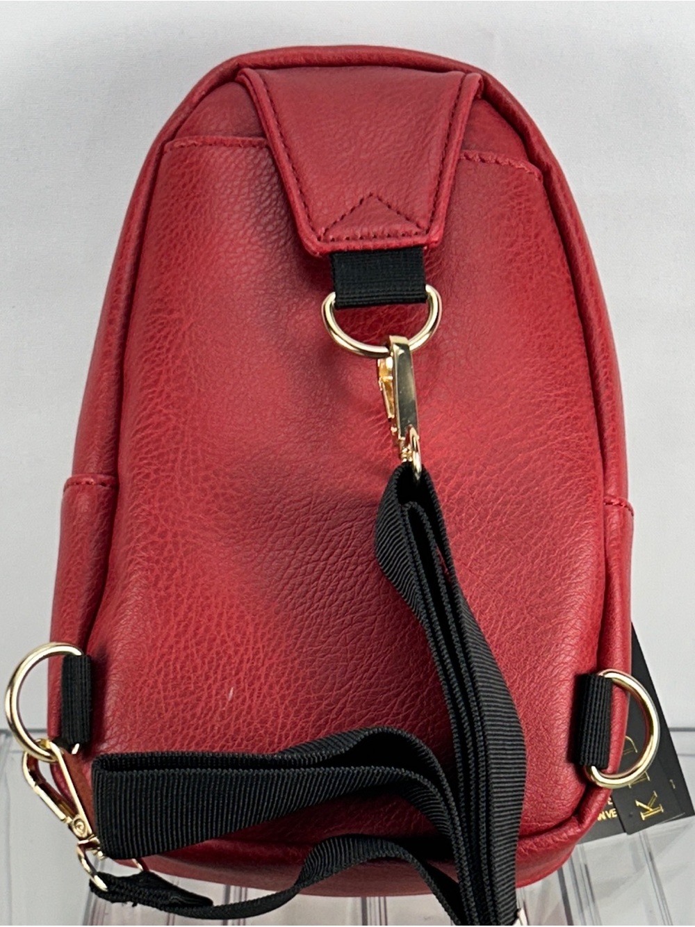 Kedzie Red Pebble Leather Women's Backpack - Picture 2 of 8